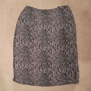 INC snakeskin print silk skirt